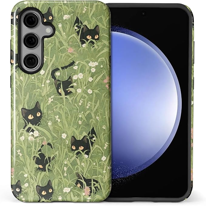 for Samsung Galaxy S23 FE Case, HL2 Grass Cat Hybrid 2 Layer Hard Shell by Unknown