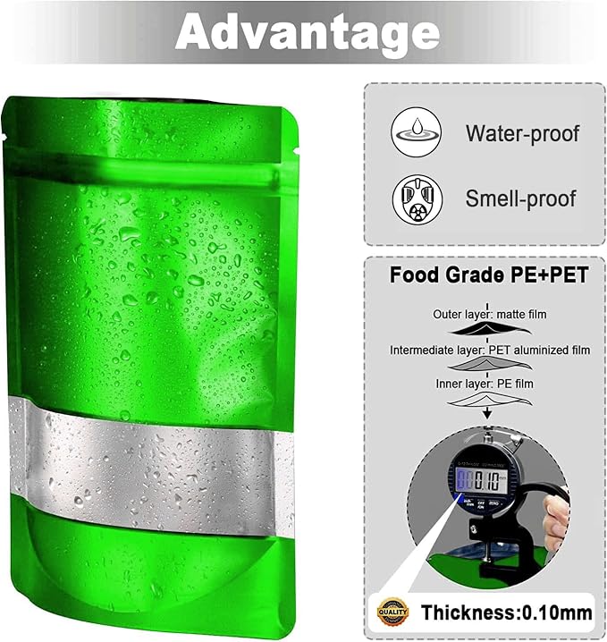 4.7"x7.8" 120pcs Mylar Bags for Food Storage, Smell Proof Bag - Image 5