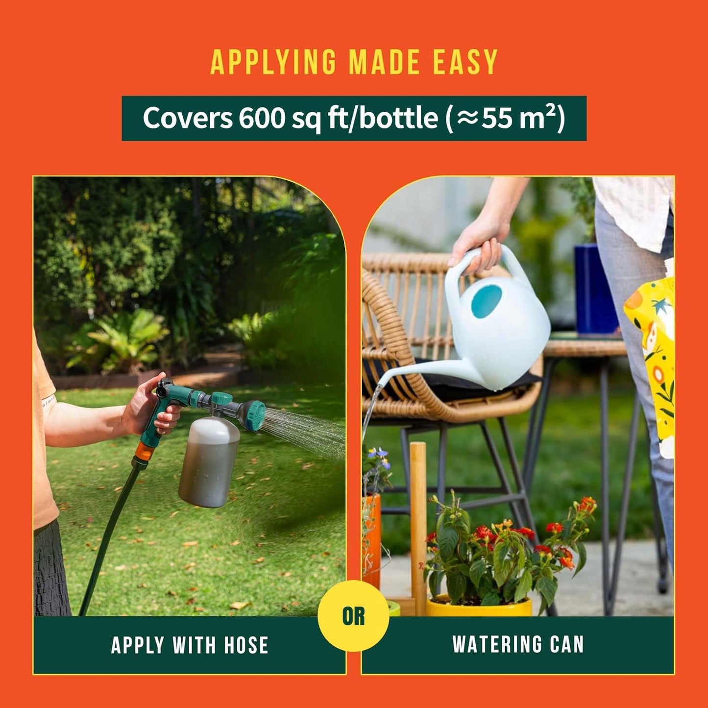 VENETIO 8-Dial Hose Nozzle Sprayer for Liquid Fertilizer & Chemicals | Multi-Purpose Lawn & Garden Spreader Tool for Watering, Fertilizing, Pet Washing & Outdoor House Cleaning, 16oz Dispenser Bottle