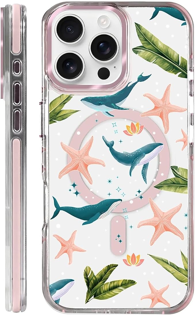 Case for iPhone 16 Pro Max, Sealife Whale Ocean Wildlife Clear Phone Case by Toulas
