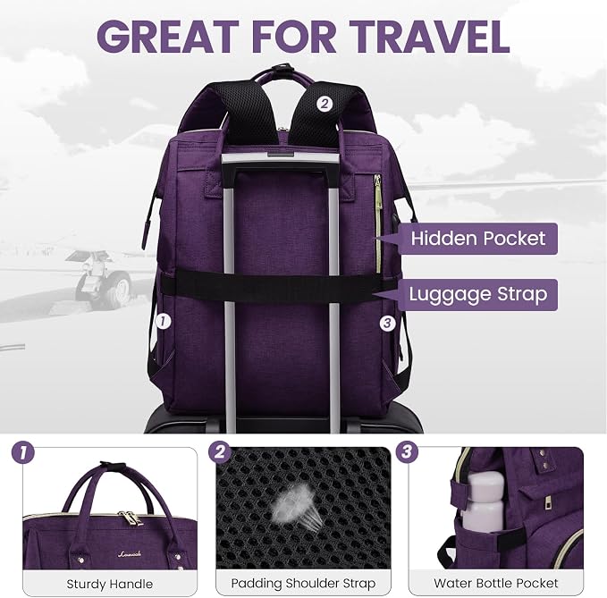 LOVEVOOK Laptop Backpack for Women, 15.6 Inch Professional Womens Travel - Image 5