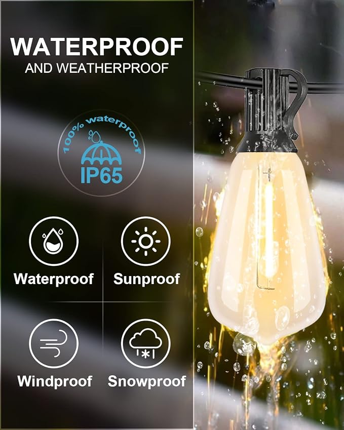 Lightdot 450FT Outdoor String Lights, LED Bistro String Lights - Image 2