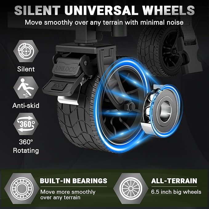 LEVELEVE Heavy Duty Folding Wagon - 2-in-1 Collapsible Cart, 400lb Capacity, All-Terrain Wheels w/Brakes & Side Pockets (Army Green)