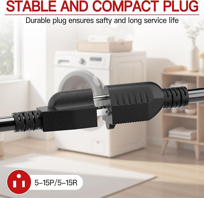 18/3 Indoor Extension Cord 10 FT, 3 Prong Power Cable, Suitable - Image 5