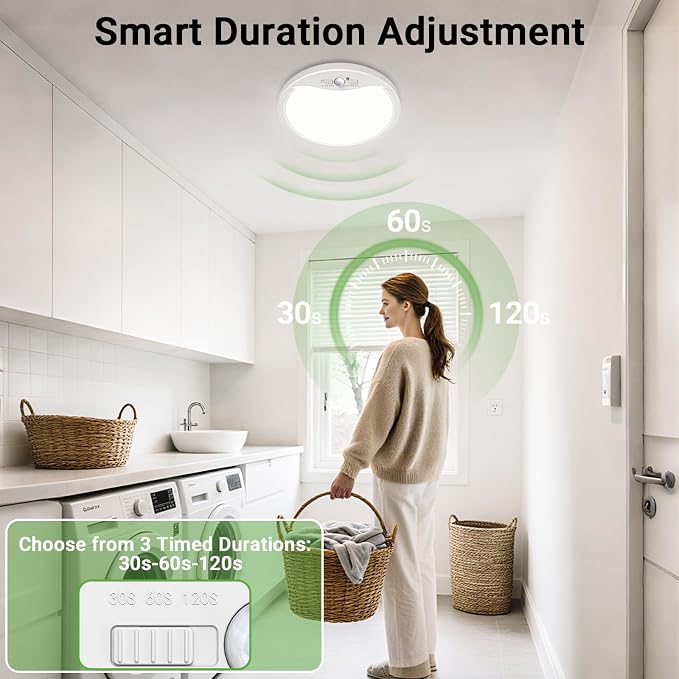 zemty 4Pack 12inch Motion Sensor Ceiling Lights Wired, 24W 2400lm 3CCT/3 - Image 3
