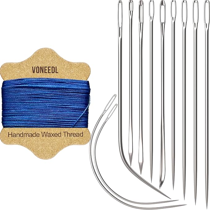 Upholstery Repair Kit: Waxed Sewing Thread & Heavy Duty Needles by VONEEDL