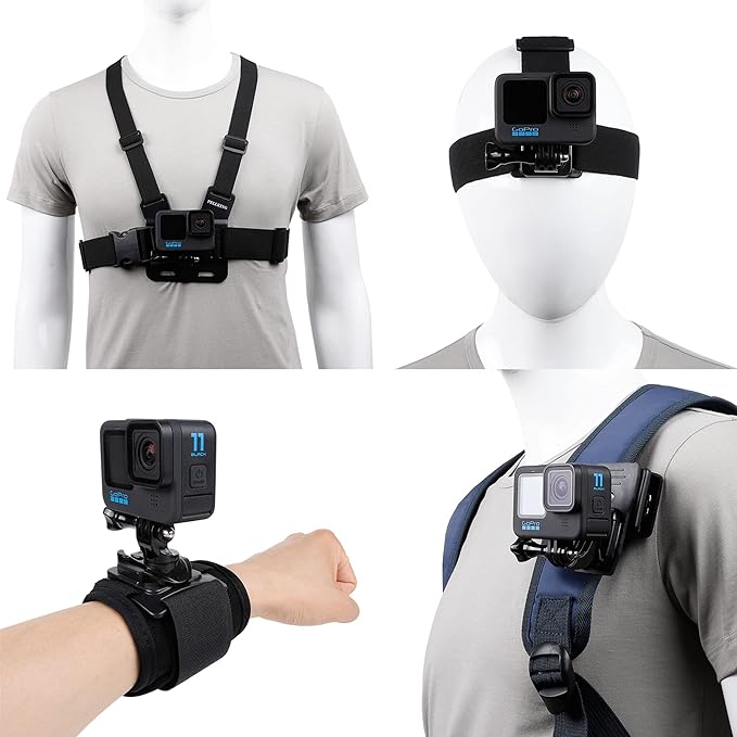 Accessories Set for GoPro Hero 13/12/11/10/9/8/7/6/5/4, New Quick Release Head by PellKing
