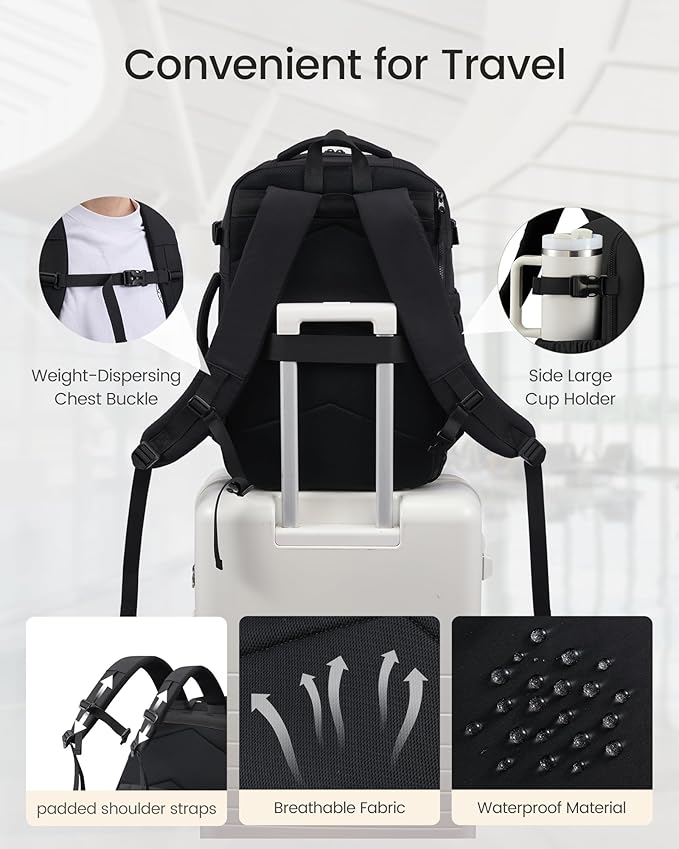 LOVEVOOK 40L Travel Backpack for Women & Men, TSA Approved Carry On Backpack - Image 5