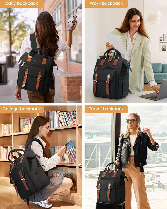 LOVEVOOK Laptop Backpack for Women, Teacher Nurse Work Laptop Bag, Waterproof - Image 9
