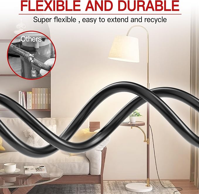 16/3 Short Extension Cord 10 FT 2 Pack, Indoor 3 Prong Power Cable, Suitable - Image 6