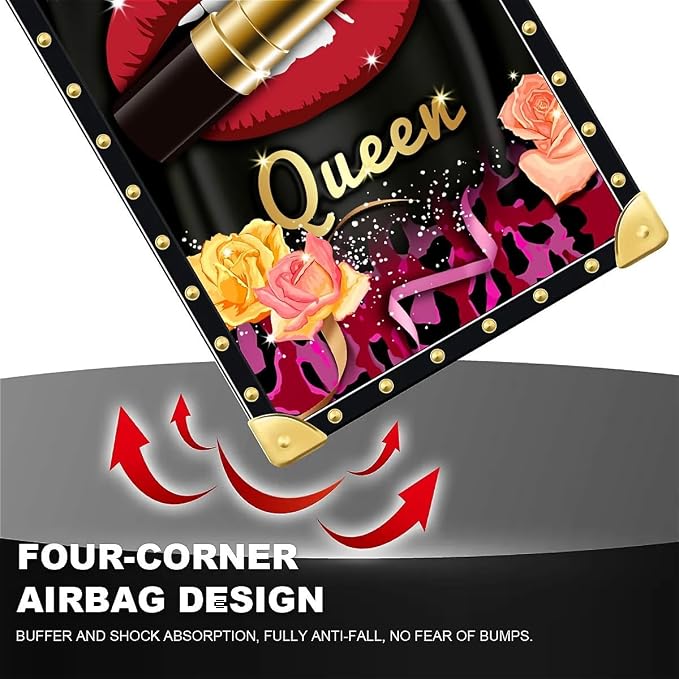 Compatible with iPhone XR Case, Queen Lip Crown Leopard Print Luxury Golden - Image 6