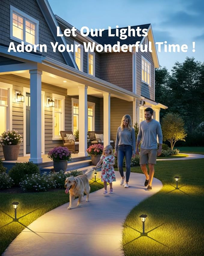 Solar Pathway Lights 2 Pack Mini Outdoor 3000K Bright Auto On/Off Solar Garden - Image 2