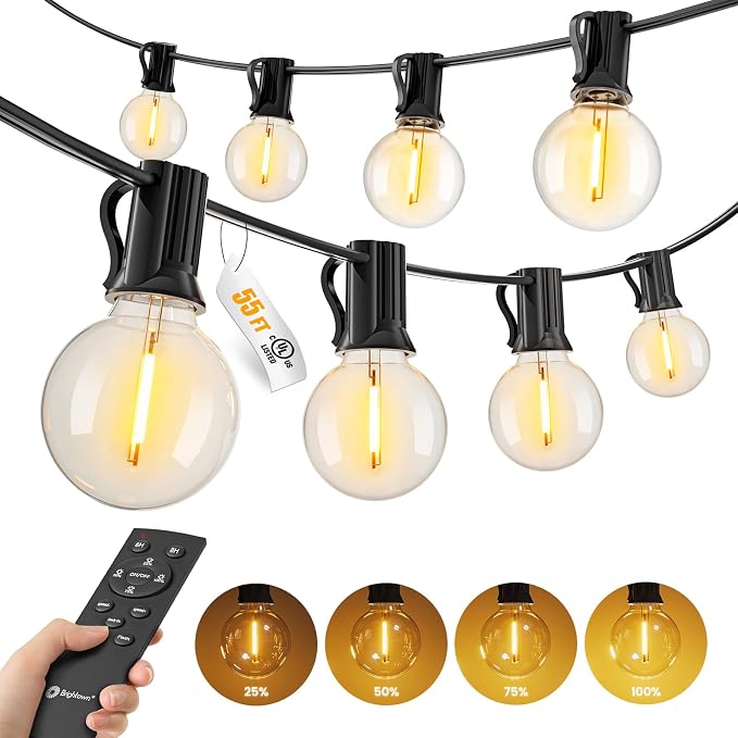 Brightown Outdoor String Lights, 55FT 17 G40 Bulbs Shatterproof Patio Lights by Brightown