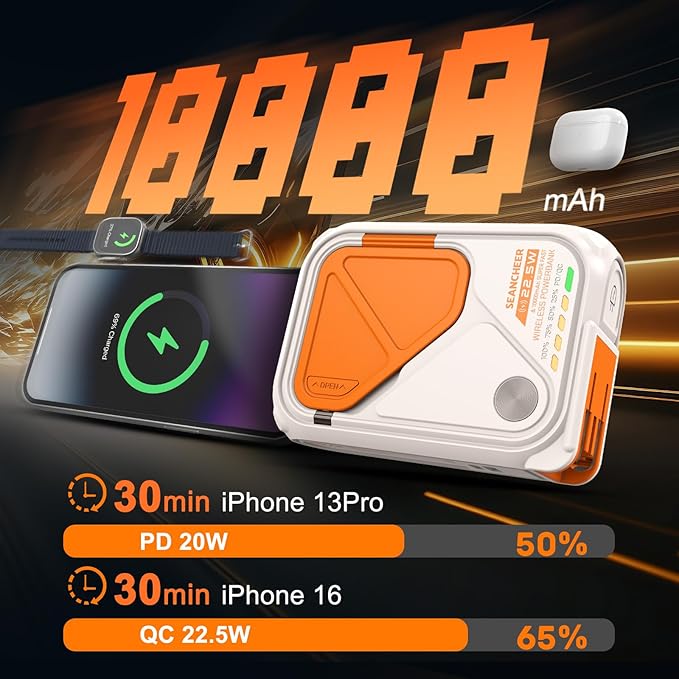 SEANCHEER P05 Portable Charger, Magnetic Power Bank, Small Wireless PowerBank - Image 4