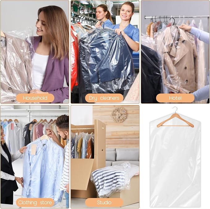 90 PCS Dry Cleaner Bags Plastic Clear 51 Inches, Garment Bags - Image 7