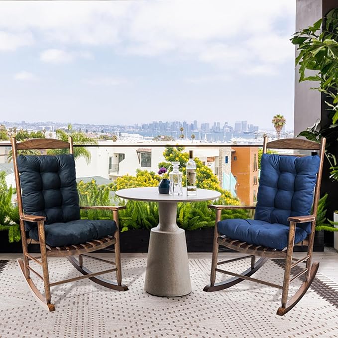 Indoor Outdoor Seat Cushion, 1 Pack Wicker Chair Cushion, Garden Rocking Chair Pad for Patio Garden Grey