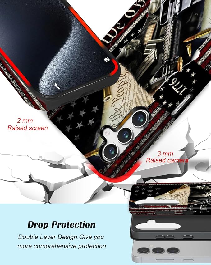 Compatible for Samsung Galaxy S25 FE 5G Case, Dual Layer Heavy Duty 2 in 1 - Image 2