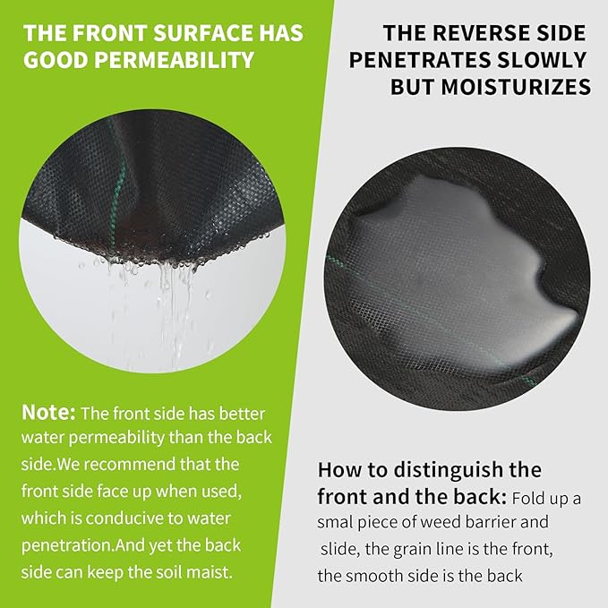 3x100ft 3.2OZ, Weed Barrier Landscape Fabric Heavy Duty, Woven Weed Control Fabric, High Permeability Good for Flower Bed, Geotextile Fabric Underlayment, Driveway (6ft*100ft)