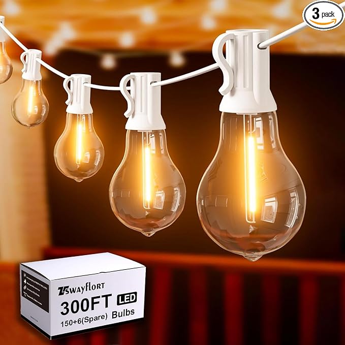 String Lights for Outside 300FT Outdoor Lights by Tswayflort