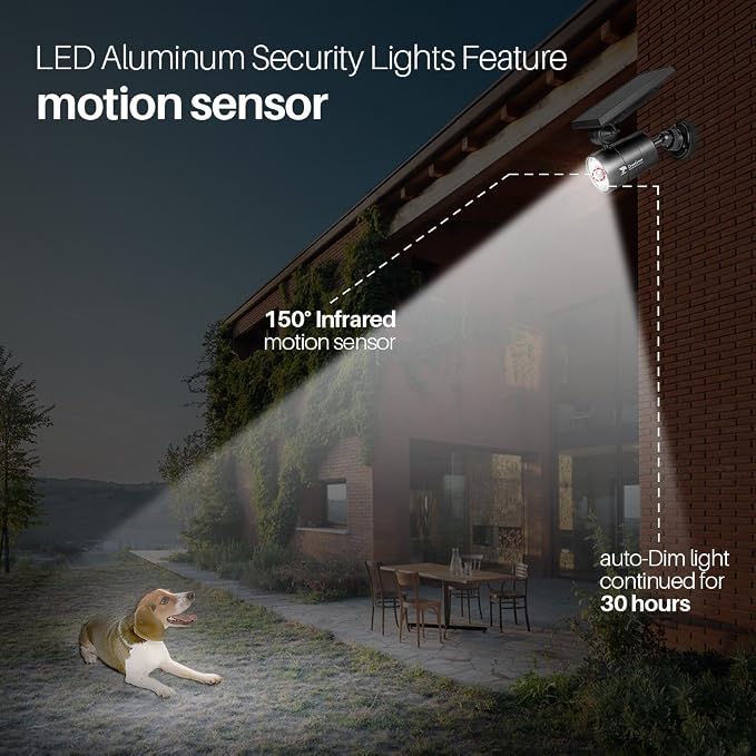 Solar Motion Sensor Light of 2, Solar Lights Outdoor Waterproof, 100-Week 100% - Image 7