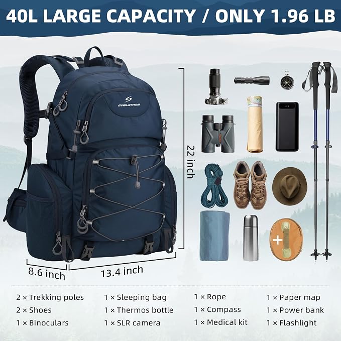Maelstrom Hiking Backpack, 40L Waterproof Camping Daypack - Image 2