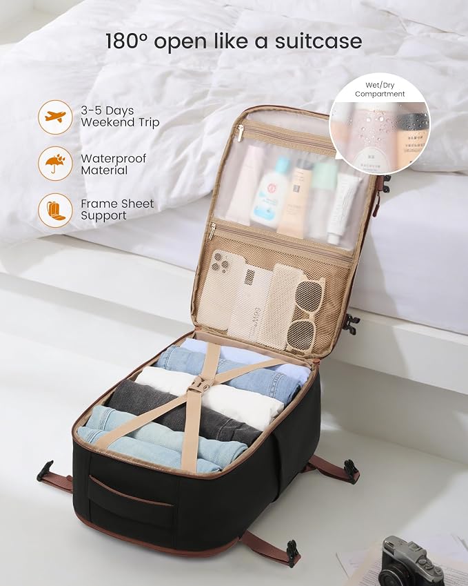 LOVEVOOK 50L Travel Backpack for Women, Airline Approved Carry On Backpack - Image 6