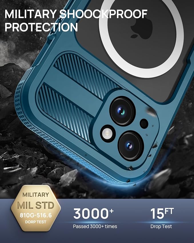 Lanhiem Magnetic for iPhone 15 Pro Case, IP68 Waterproof Dustproof Case - Image 4