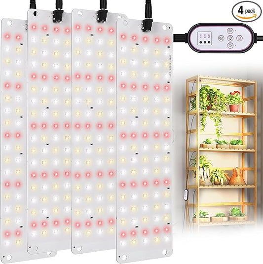 TONYFUL LED Grow Lights, 360 LEDs Plant Lights for Indoor Growing, 36W Premium Full Spectrum Grow Light with 4/8/12H Timer, 10 Dimmable Levels - Ideal for Indoor Growing (4Pcs)