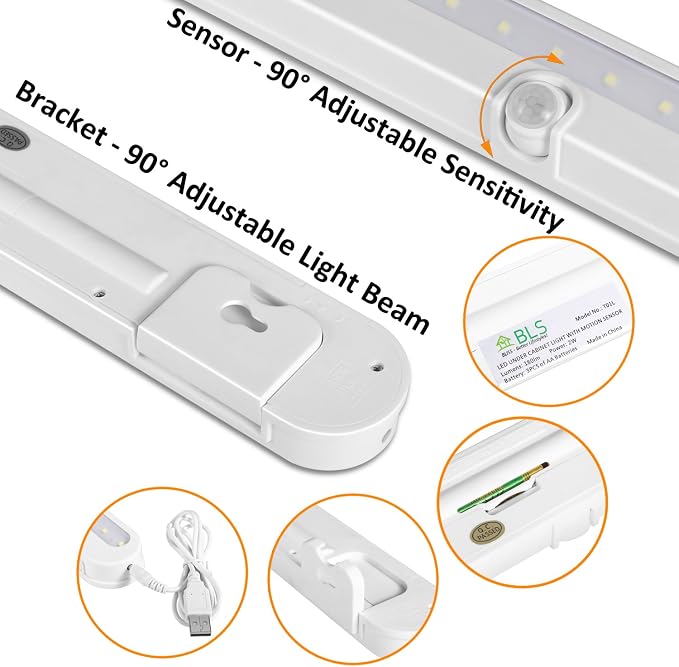 BLS T01L LED Closet Light, Super Bright 20 LED Under Cabinet Lighting Battery - Image 8