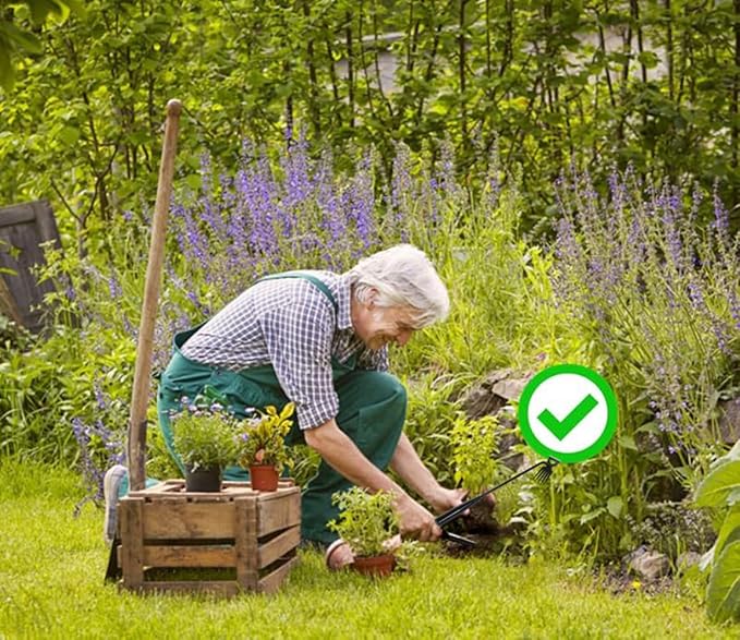 Weed Removal Tool, 2025 New Garden Weeding Tools Manganese Steel Hand Weeder Tool with Handle, 5 Teethes Dual Purpose Manual Weeders Tool Weed Pulling Tool for Garden (Black)