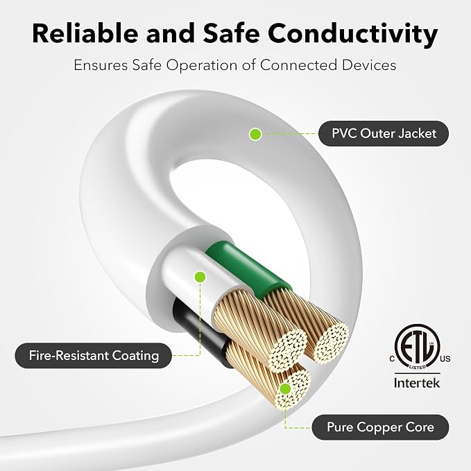 BN-LINK 9ft Outdoor Extension Cord, 16 Gauge General Purpose Power Cord - Image 2