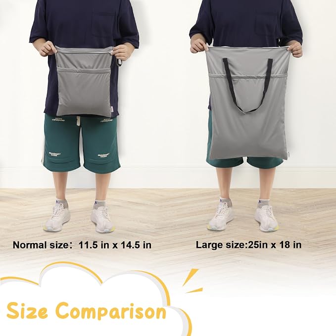 ALVABABY 2 Pack Large Wet Dry Bag Waterproof Hanging Cloth Diaper - Image 5