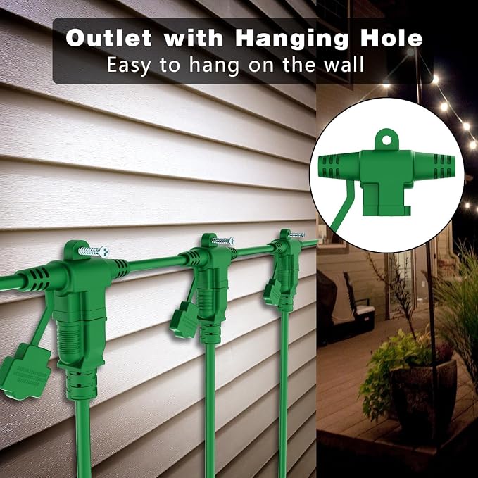 K KASONIC - Outdoor Extension Cord 100 FT, Evenly Spaced 12 Outlets Plugs - Image 6
