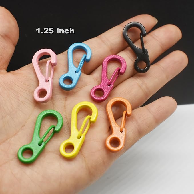 Mini Carabiner Clips with Metal Spring Wiregate Hook and Little Eye Hole - Image 3