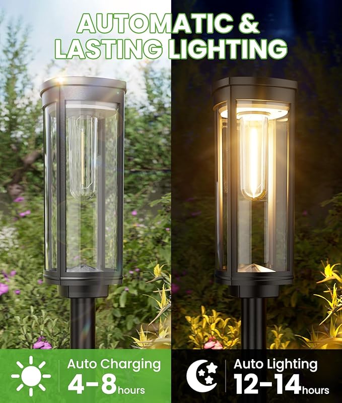 BITPOTT Bright Solar Pathway Lights, 2 Pack Solar Lights Outdoor Waterproof IP65 - Image 4