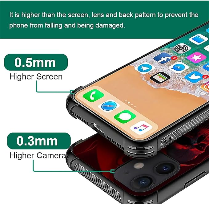 for iPhone 12 Mini Case, Gestures Funny Skull Pattern Graphic Design Girl Boy - Image 6
