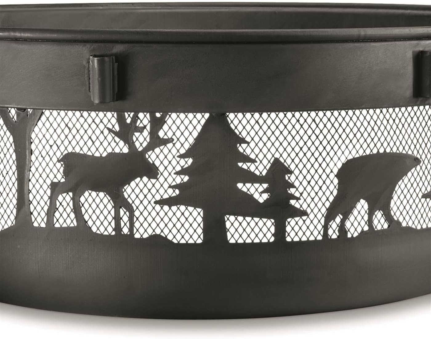 Castlecreek 47" Fire Pit BBQ Grill Outdoor Wood Burning Steel Log Firepit for Camping, Grilling, Smores, Yard, Cooking Outside, Barbecue, Bonfire Geometric