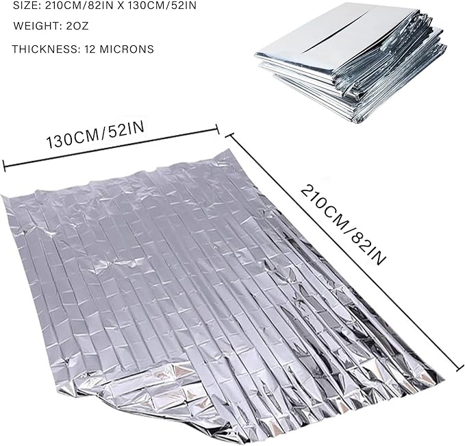 Emergency Foil Blanket, Survival Thermal Mylar Blankets Individually Packaged - Image 3