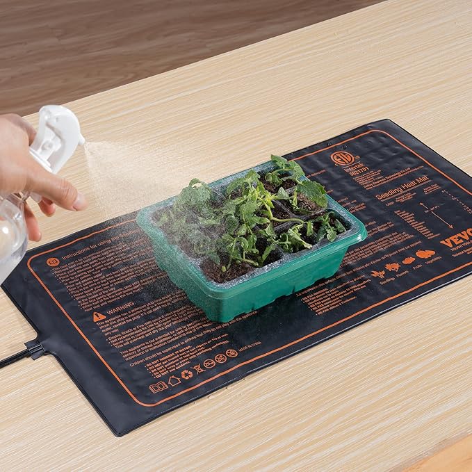 VEVOR 10"x 20.75" Seedling Heat Mat w/Digital Thermostat Combo Set, MET-Listed Heating Pad for Seed Starting, Waterproof Seed Mats for Germination, Indoor Gardening, Hydroponic, Greenhouse, 1 Pack