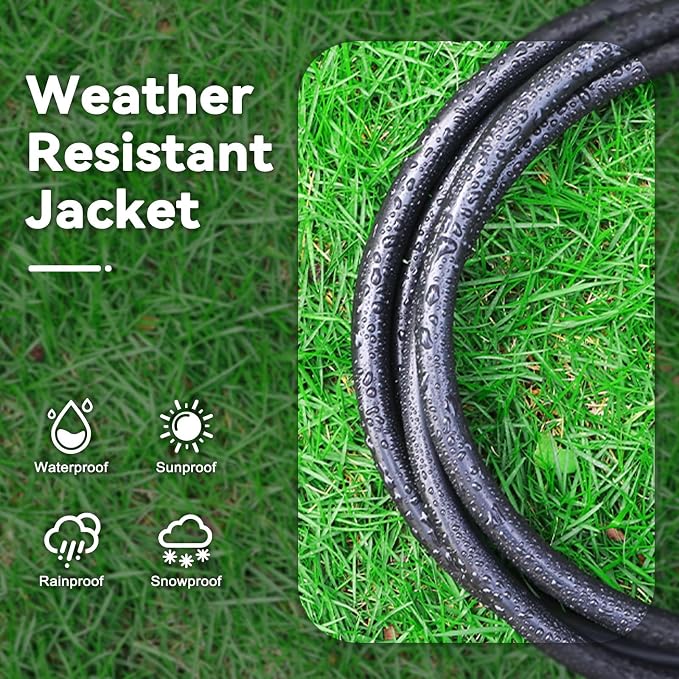 100 FT 12/3 Extension Cord Heavy Duty Black 3-Outlet Indoor/Outdoor SJTW - Image 6