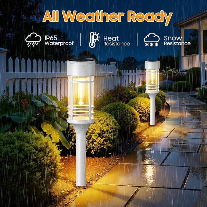 LETMY Solar Pathway Lights Outdoor, 8 Pack Solar Lights Outdoor Waterproof IP65 - Image 4