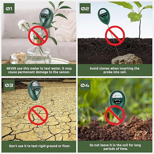 Plant Moisture Meter, Plant Water Meter, Soil Moisture Meter for House Plants for Garden, Lawn, Farm, Indoor & Outdoor Use, No Batteries Required (2 Packs Green)