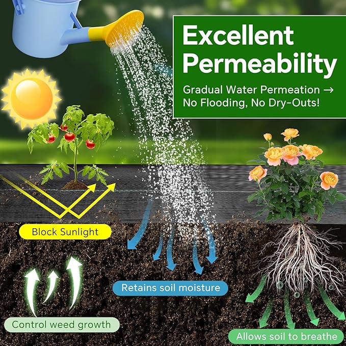 Weed Barrier Landscape Fabric Heavy Duty,3.2 OZ Premium Garden Weed Blocker Fabric for Weed Control, Plastic Ground Cover with Woven Weed Cloth,Durable Landscaping Fabric (1.4ft x 200ft)