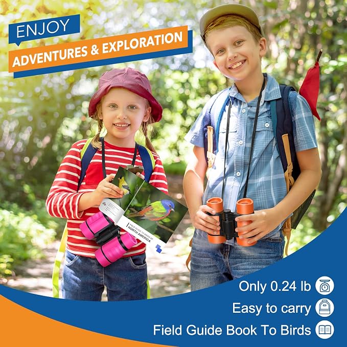 3-8 Year Old Boy Girl Toys: LET'S GO! Shockproof Binoculars - Image 2