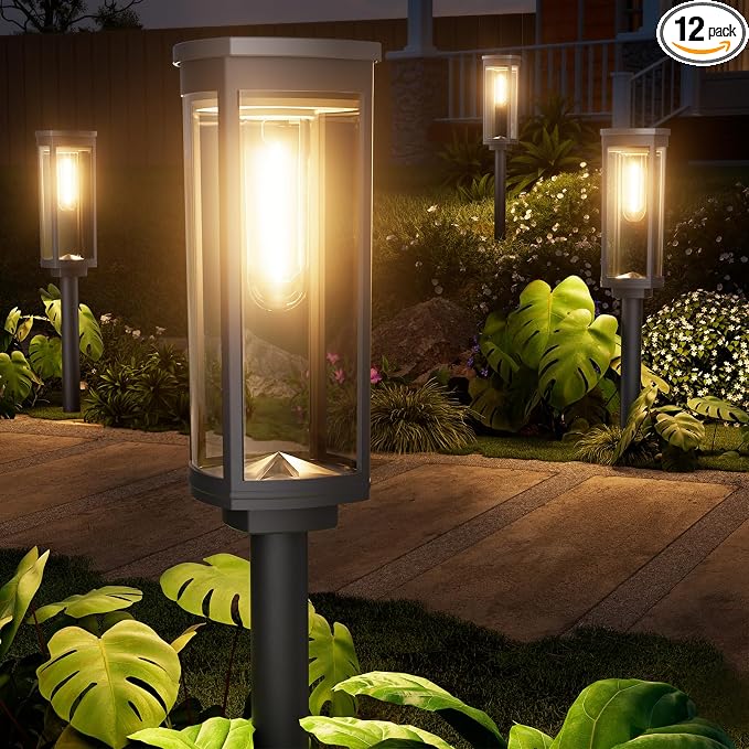 NEWMESSI 12 Pack Solar Pathway Lights Outdoor IP65 Waterproof Super Brightness by NEWMESSI