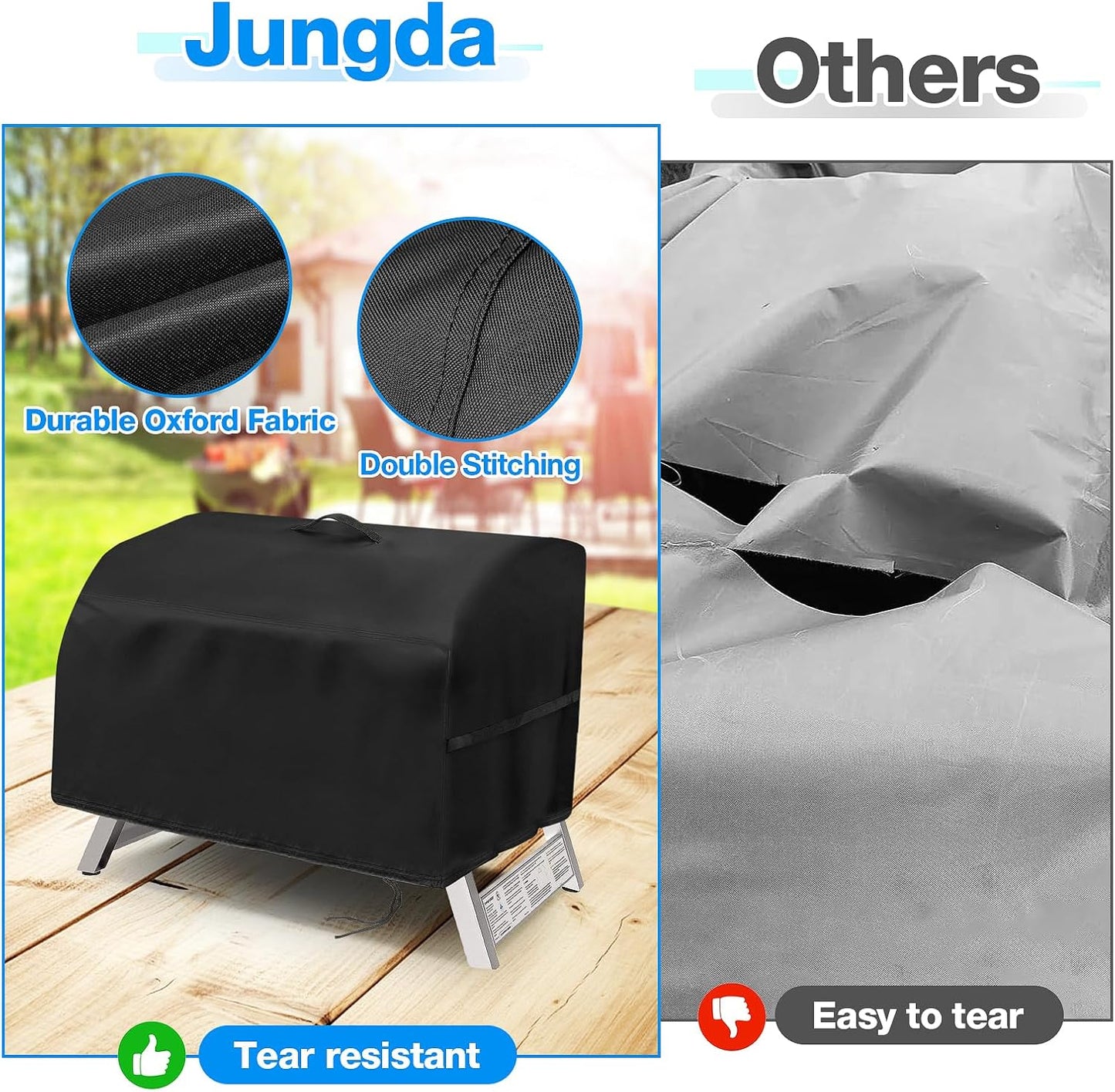 Grill Cover for Hibachi Grill,Outdoor Waterproof Small Tabletop Grill Cover Heavy Duty Camping BBQ Grill Cover - 16 x 11 x 7 Inch