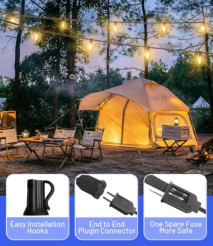 Tenmiro 120FT Outdoor String Lights, Ultra Long Waterproof 30+2 Edison - Image 5