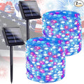 4th of July Decorations Solar String Lights 2Pack 400LED Independence Day Lights by SANJICHA