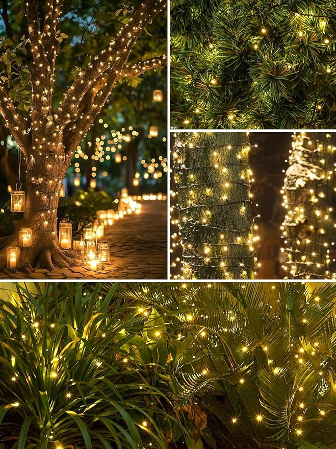 4 Pack Total 800 LED Solar Christmas Lights Outdoor, Solar String Lights - Image 6