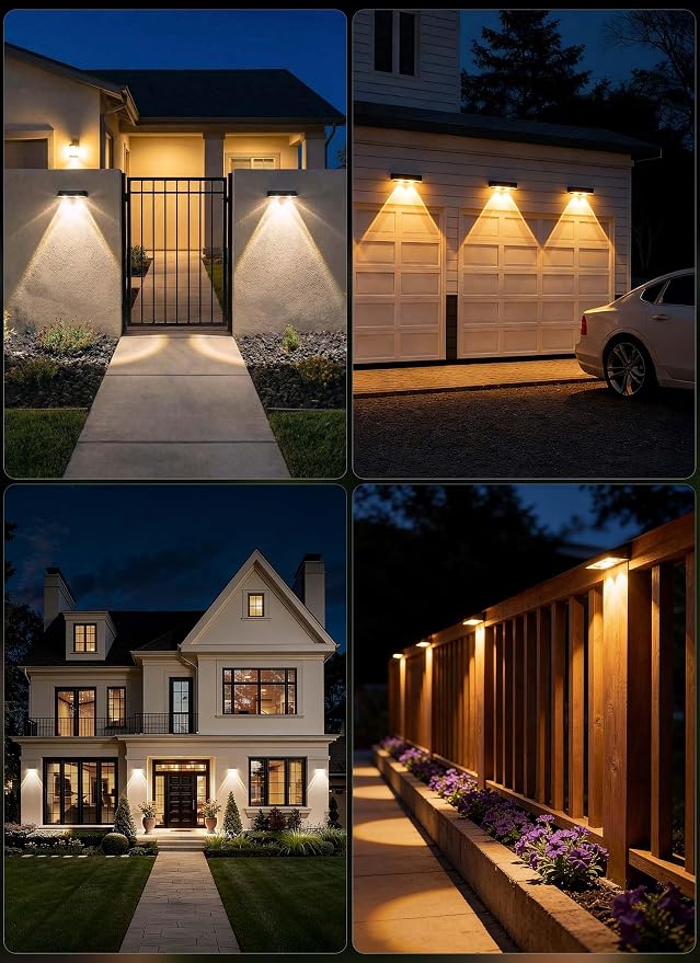 Brightown 8 Pack Solar-Fence-Lights-Outdoor, IP65 Waterproof Warm White & RGB - Image 7